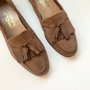 Salvatore Ferragamo Suede Tassel Loafers